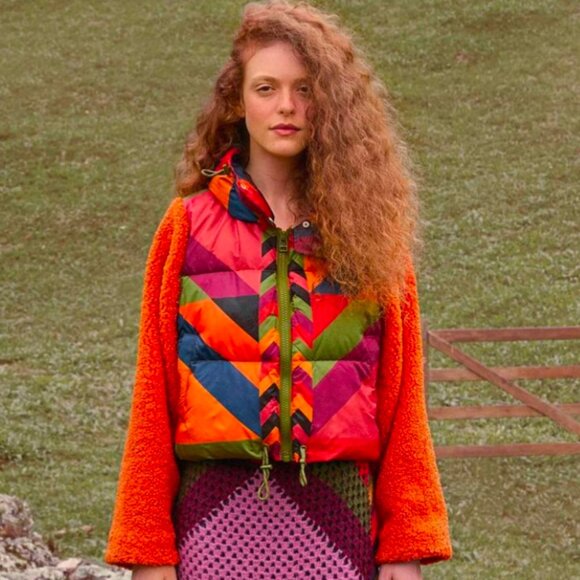 NWOT Farm Rio The Juliana Stripes Puffer Jacket (Size XS) Down Jacket - Picture 5 of 6